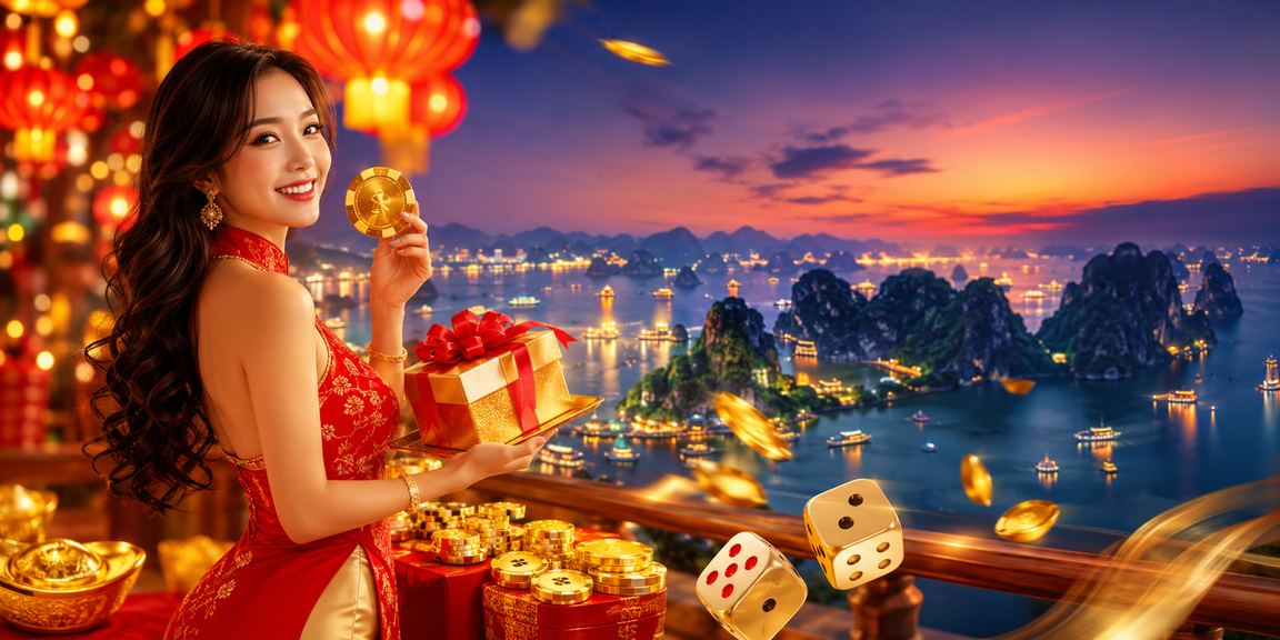 Xúc xắc tài xỉu trong không khí lễ hội Hạ Long cho trang ưu đãi