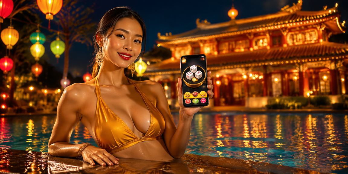 Khung cảnh Hội An với xúc xắc minh họa điều khoản sử dụng nền tảng